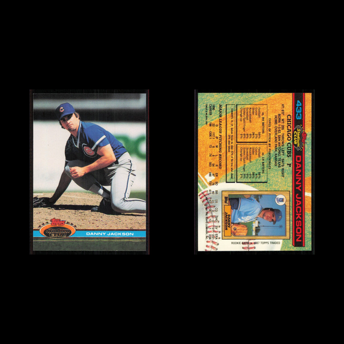 Danny Jackson #433 1991 Topps Stadium Club Chicago Cubs Baseball Card MLB NM