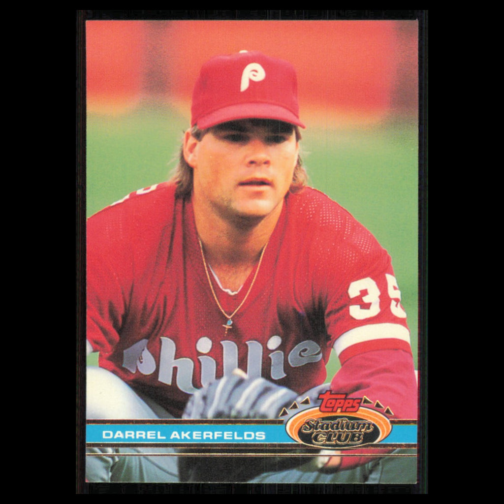 Darrel Akerfelds #581 1991 Topps Stadium Club Philadelphia Phillies Baseball MLB
