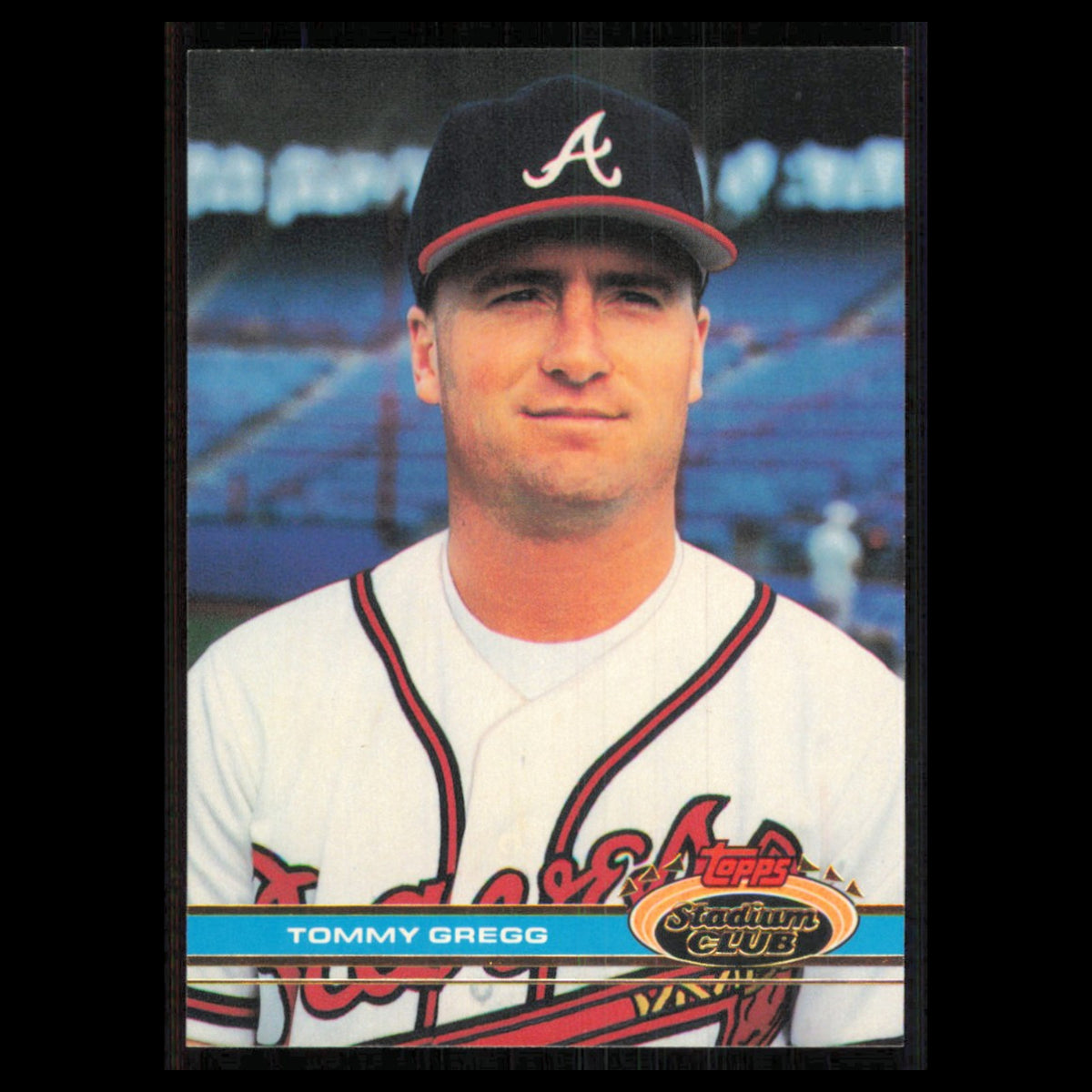 Tommy Gregg #571 1991 Topps Stadium Club Atlanta Braves Baseball Card MLB NM
