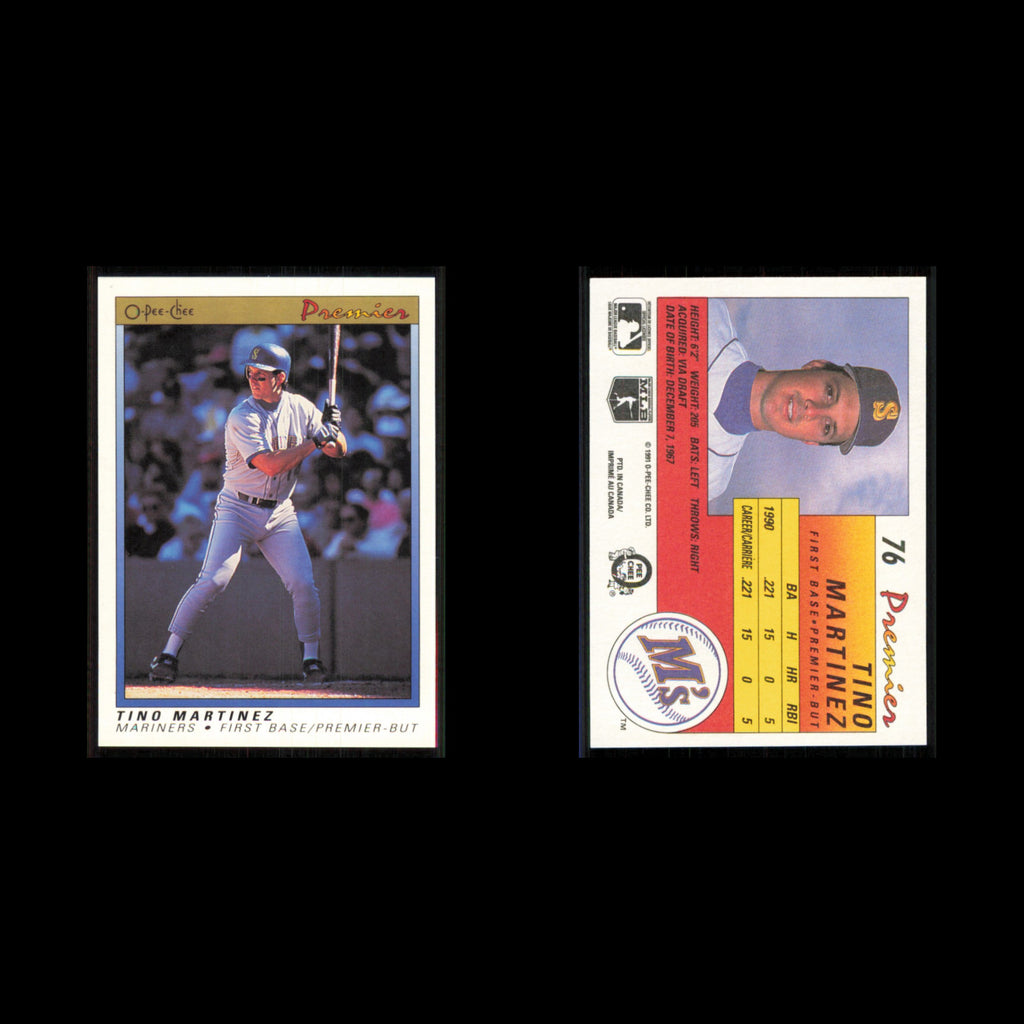 Tino Martinez #76 1991 O-Pee-Chee Premier Seattle Mariners Baseball Card MLB NM