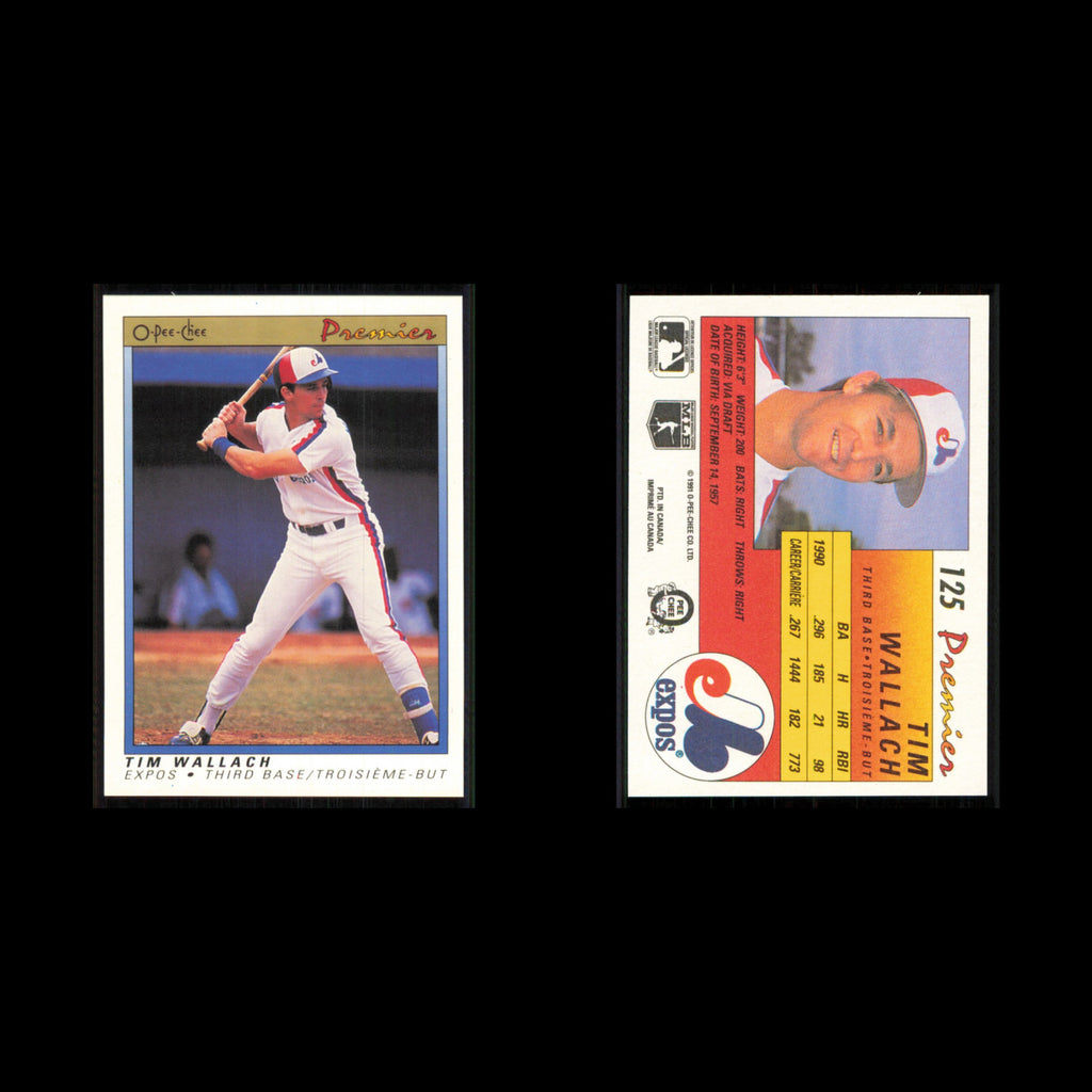 Tim Wallach #125 1991 O-Pee-Chee Premier Montreal Expos Baseball Card MLB NM