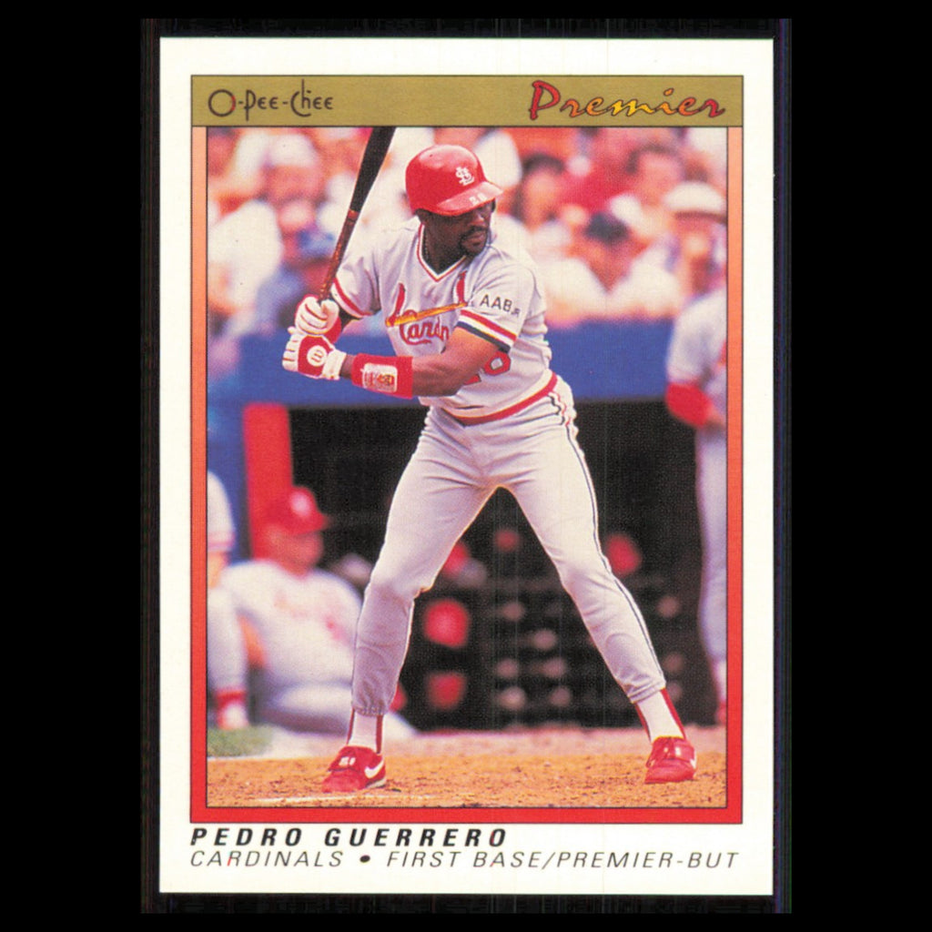 Pedro Guerrero #58 1991 O-Pee-Chee Premier St. Louis Cardinals Baseball Card MLB