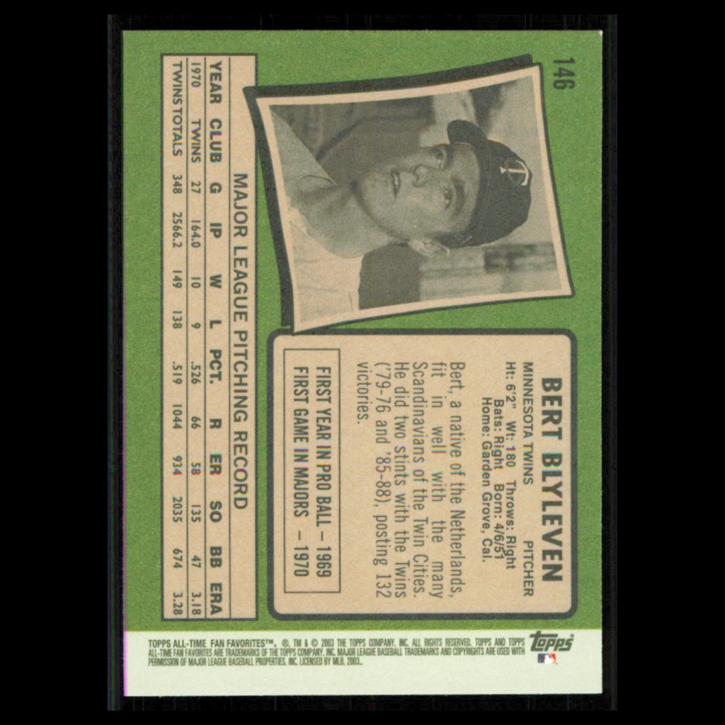 Bert Blyleven #146 2003 Topps All-Time Fan Favorites Minnesota Twins Baseball NM