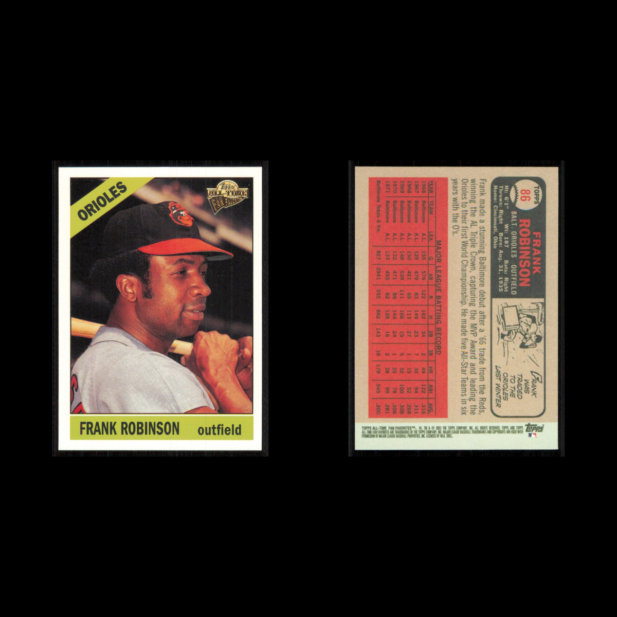 Frank Robinson #86 2003 Topps All-Time Fan Favorites Baltimore Orioles Baseball