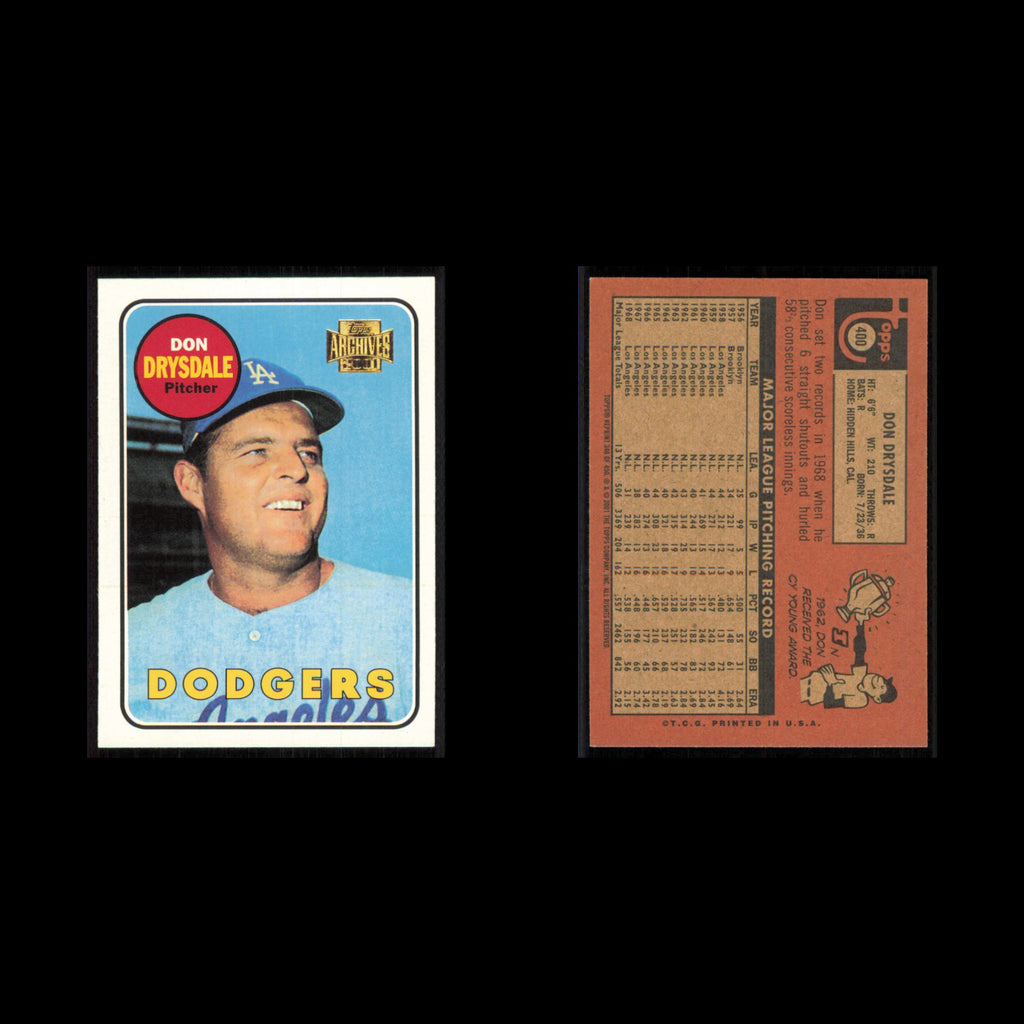 Don Drysdale #400 2001 Topps Archives Los Angeles Dodgers Baseball Card MLB NM