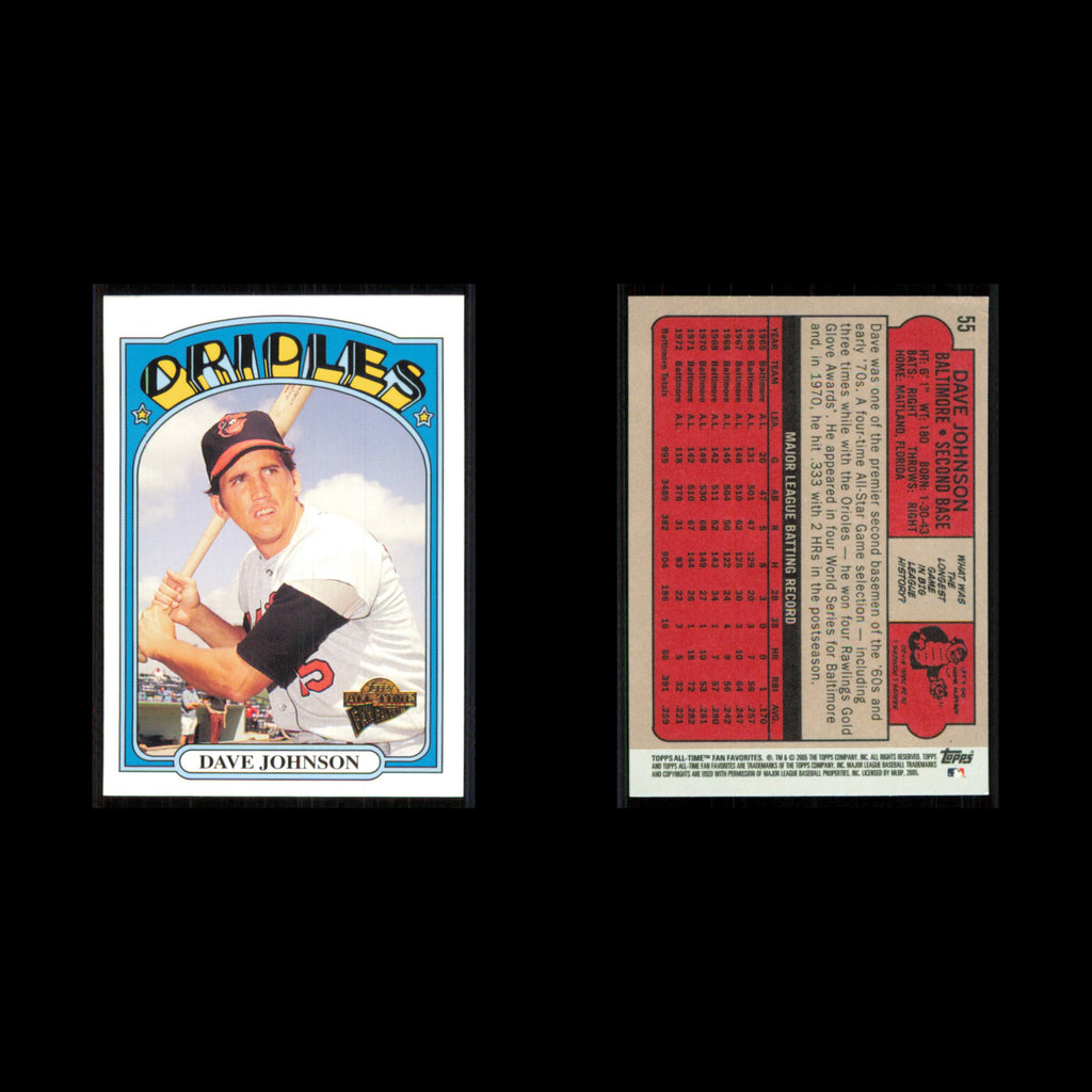 Dave Johnson #55 2005 Topps All-Time Fan Favorites Baltimore Orioles Baseball NM