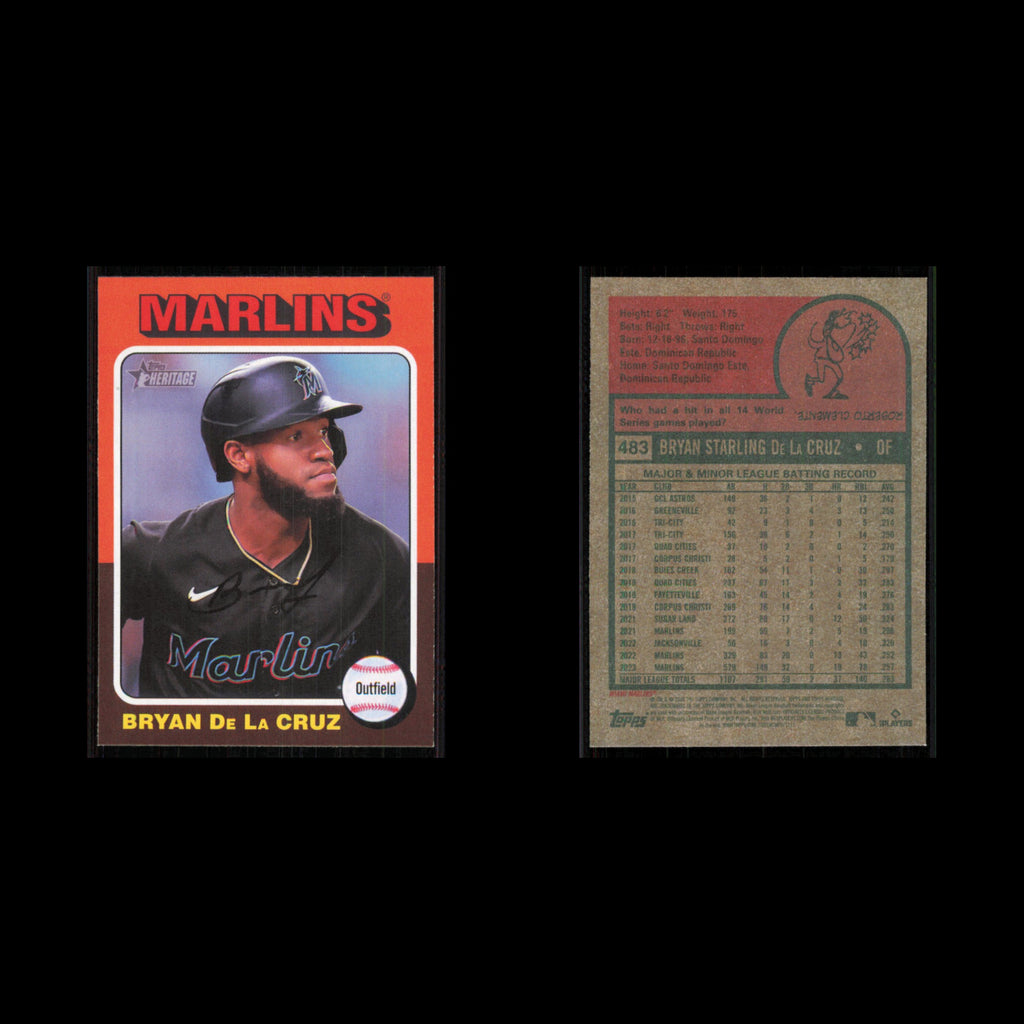 Bryan De La Cruz #483 2024 Topps Heritage Miami Marlins Baseball Card MLB NM