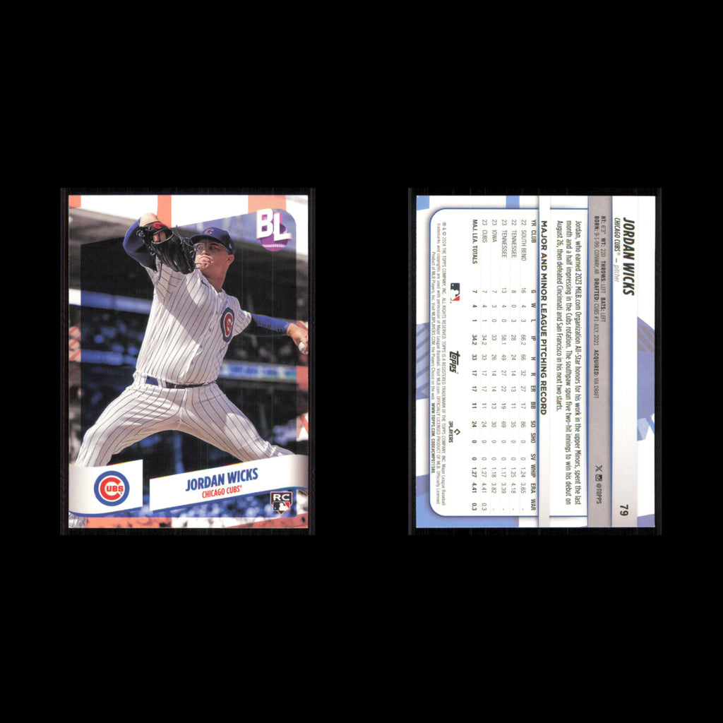 Jordan Wicks Rookie #79 2024 Topps Big League Chicago Cubs Baseball Card MLB NM
