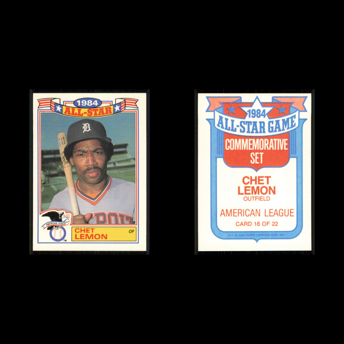 Chet Lemon #18 1985 Topps Glossy All-Stars Detroit Tigers Baseball Card MLB NM