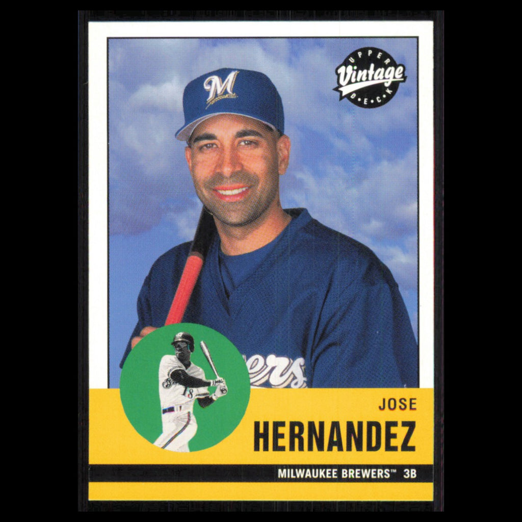 Jose Hernandez #192 2001 Upper Deck Vintage Milwaukee Brewers Baseball Card MLB