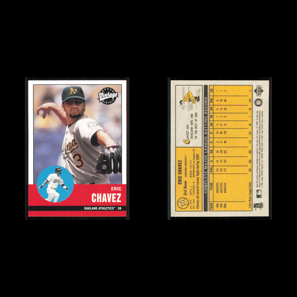 Eric Chavez #17 2001 Upper Deck Vintage Oakland Athletics Baseball Card MLB NM