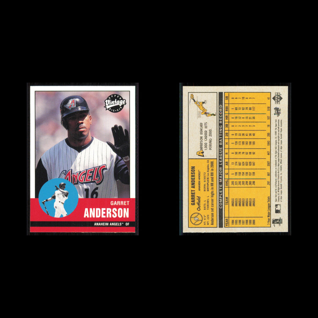Garret Anderson #9 2001 Upper Deck Vintage Anaheim Angels Baseball Card MLB NM