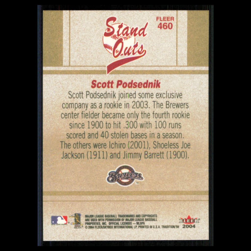 Scott Podsednik #460 2004 Fleer Tradition Milwaukee Brewers Baseball Card MLB NM