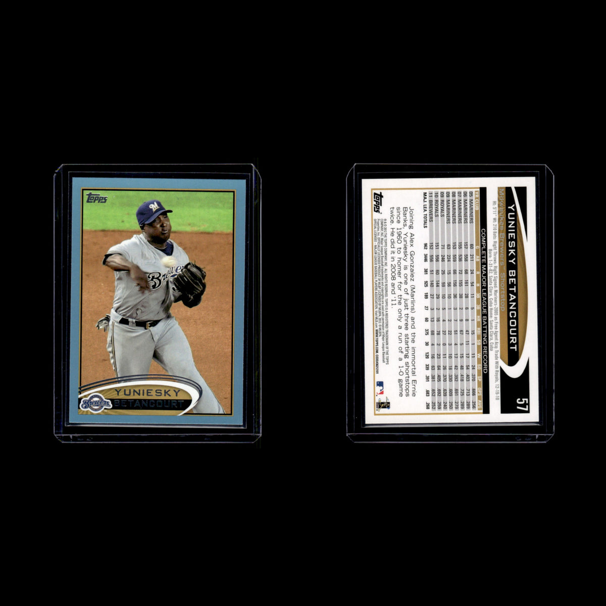Yuniesky Betancourt #57 2012 Topps Milwaukee Brewers Baseball Card MLB NM