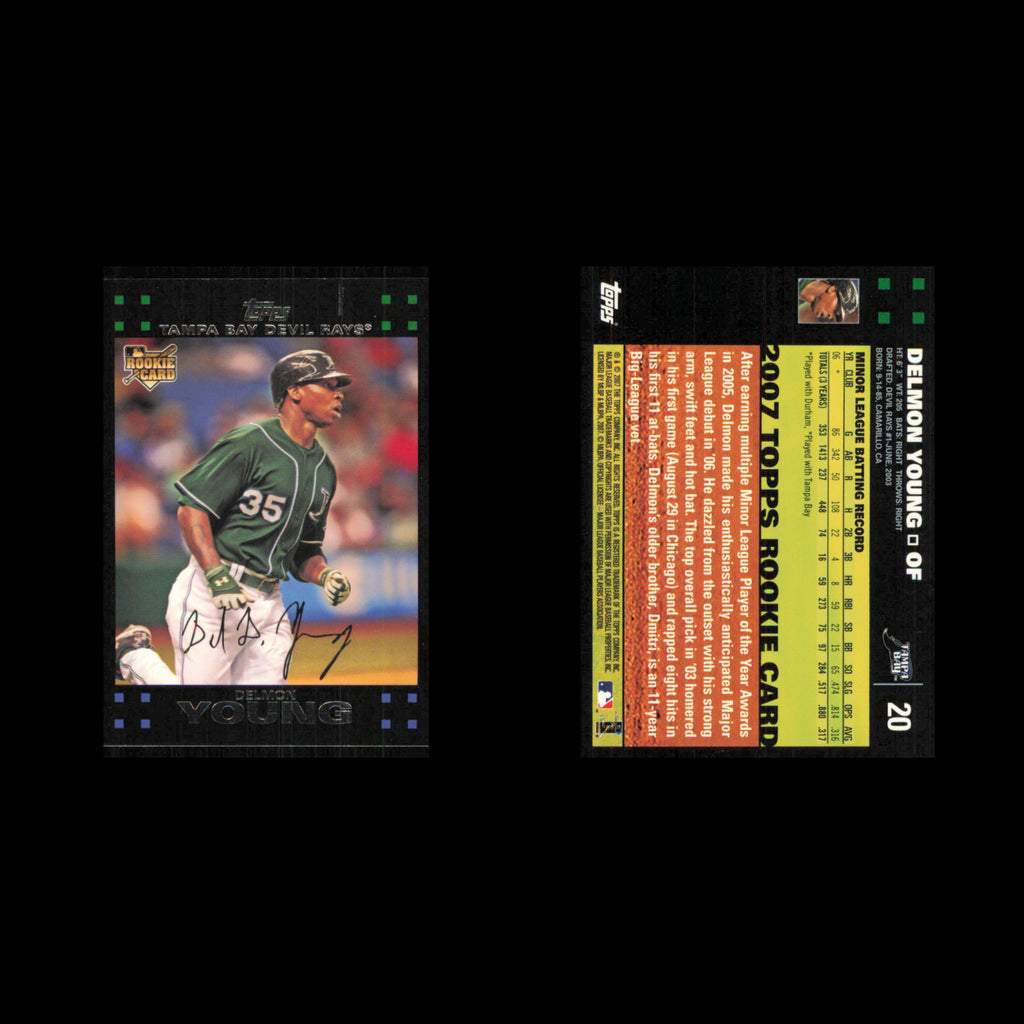 Delmon Young Rookie #20 2007 Topps Tampa Bay Devil Rays Baseball Card MLB NM