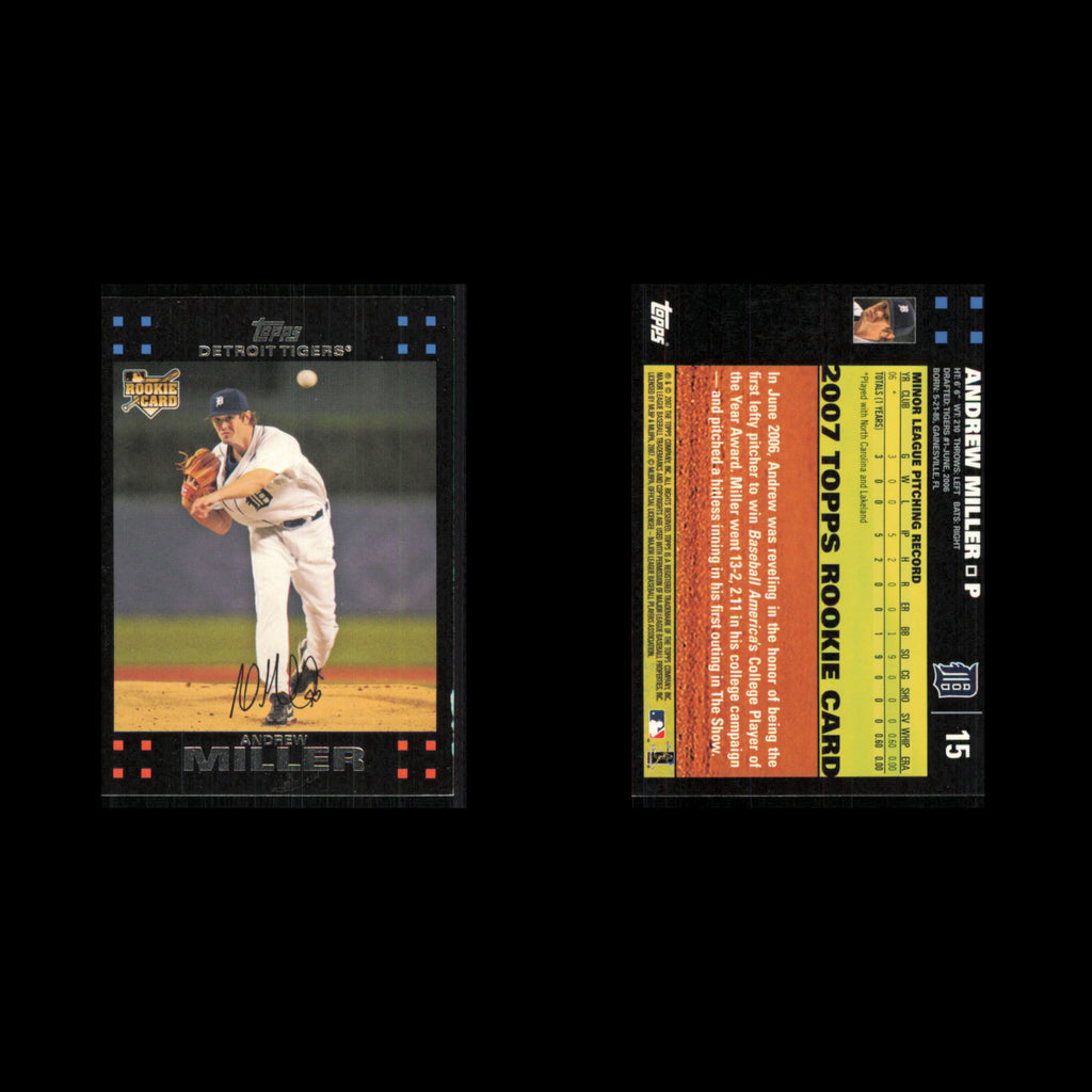 Andrew Miller Rookie #15 2007 Topps Detroit Tigers Baseball Card MLB NM