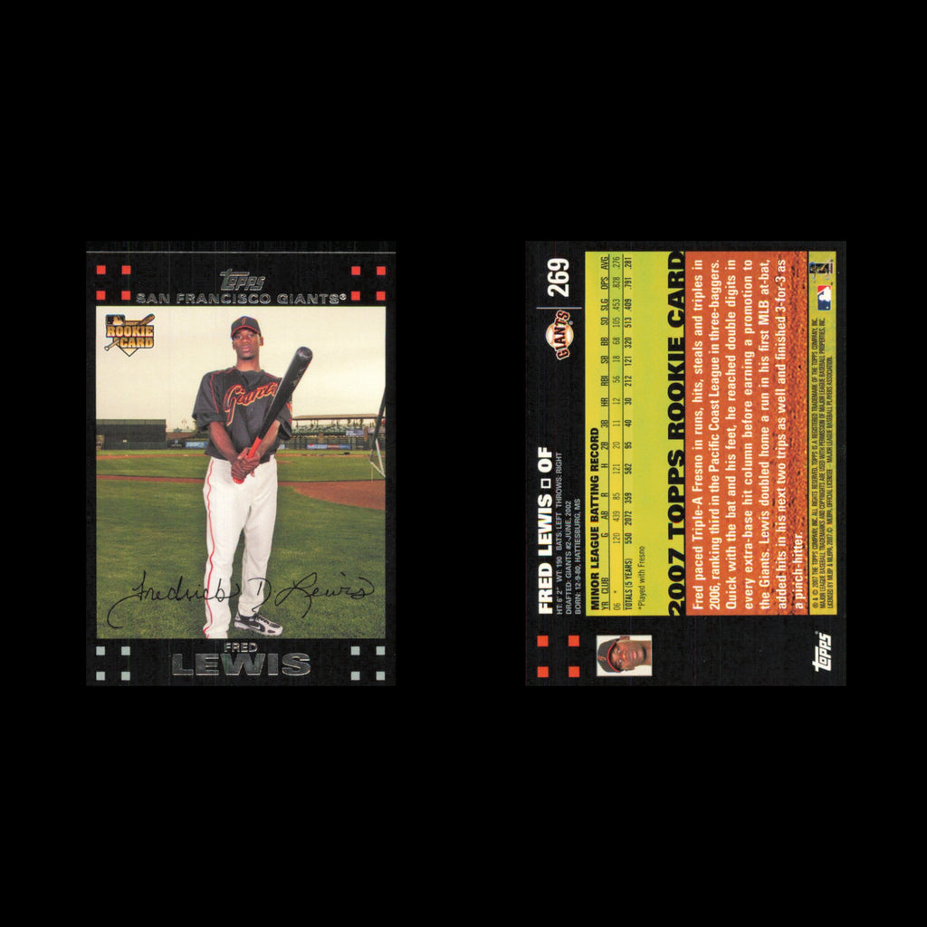 Fred Lewis Rookie #269 2007 Topps San Francisco Giants Baseball Card MLB NM