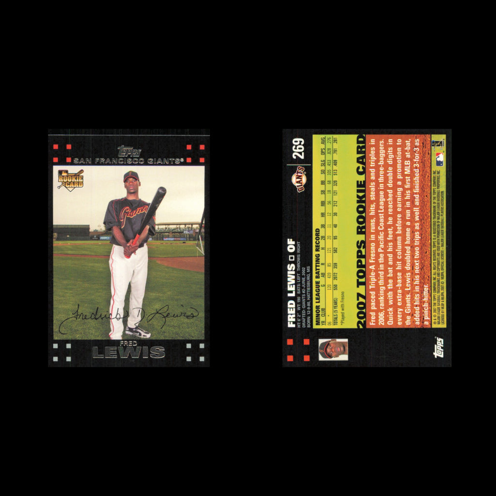Fred Lewis Rookie #269 2007 Topps San Francisco Giants Baseball Card MLB NM