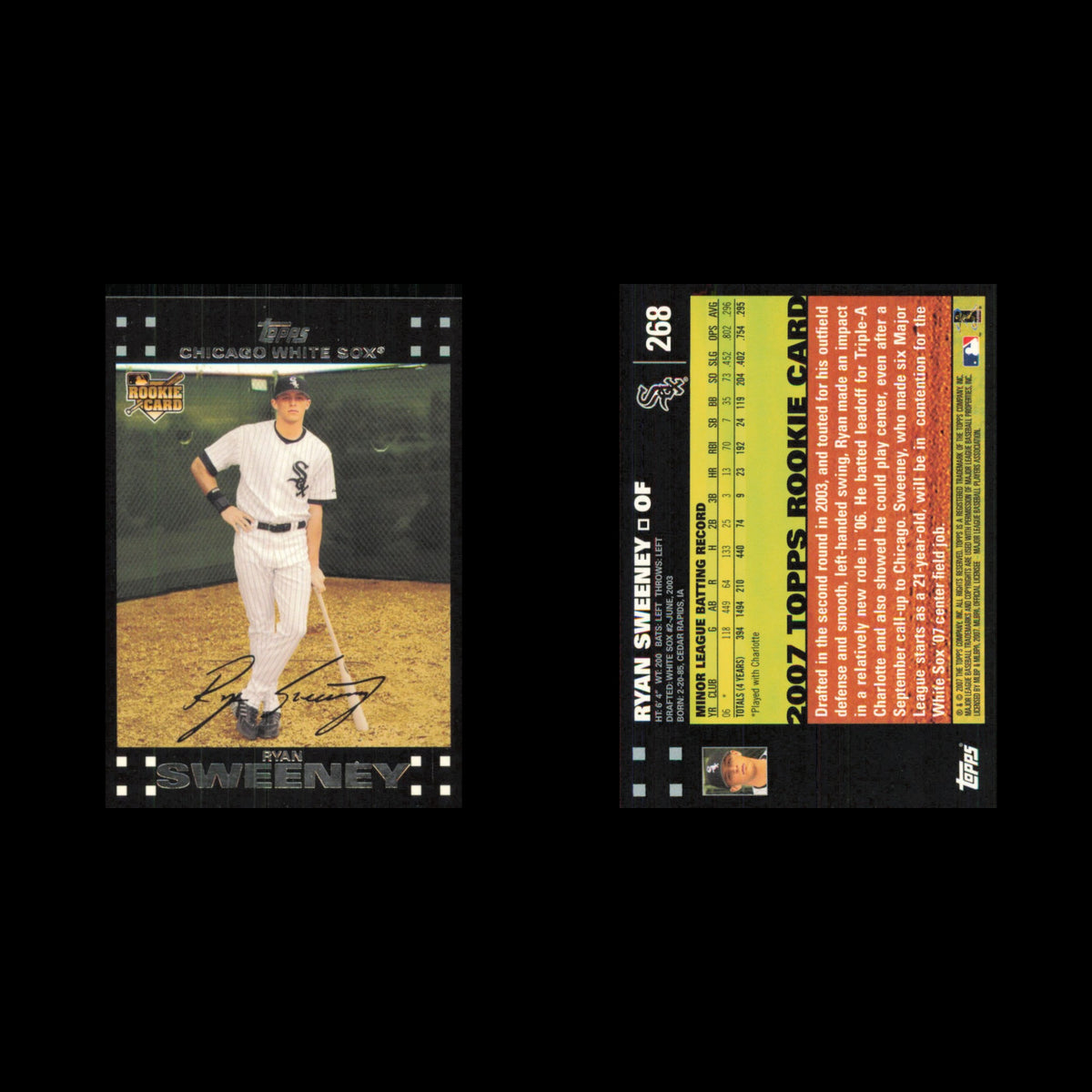 Ryan Sweeney Rookie #268 2007 Topps Chicago White Sox Baseball Card MLB NM