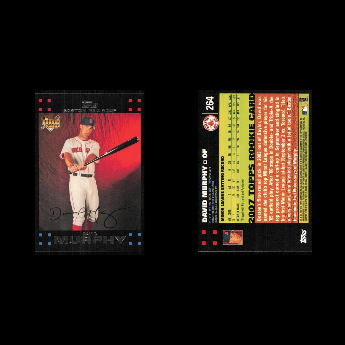David Murphy Rookie #264 2007 Topps Boston Red Sox Baseball Card MLB NM