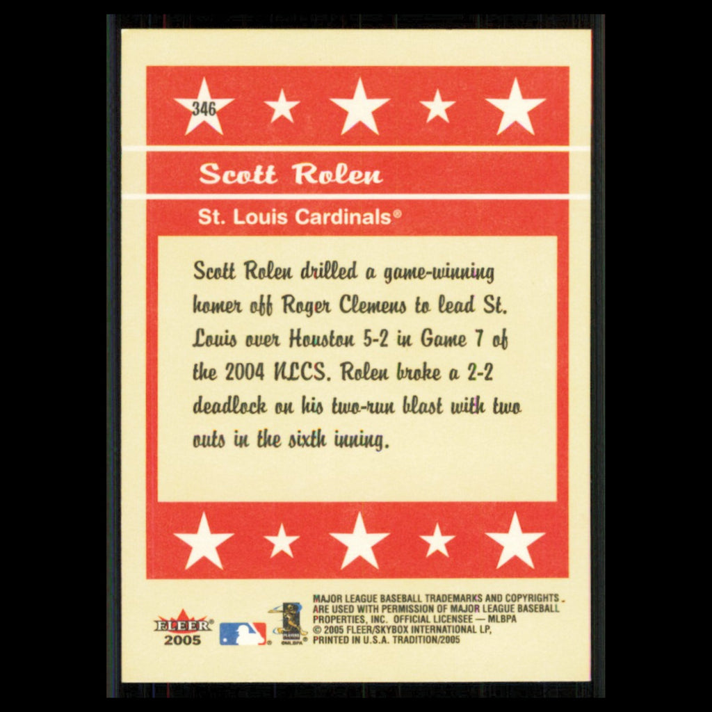 Scott Rolen #346 2005 Fleer Tradition St. Louis Cardinals Baseball Card MLB NM