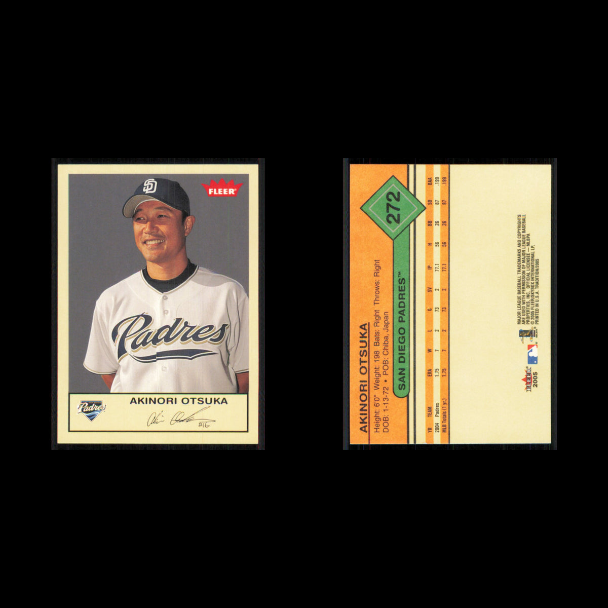 Akinori Otsuka #272 2005 Fleer Tradition San Diego Padres Baseball Card MLB NM