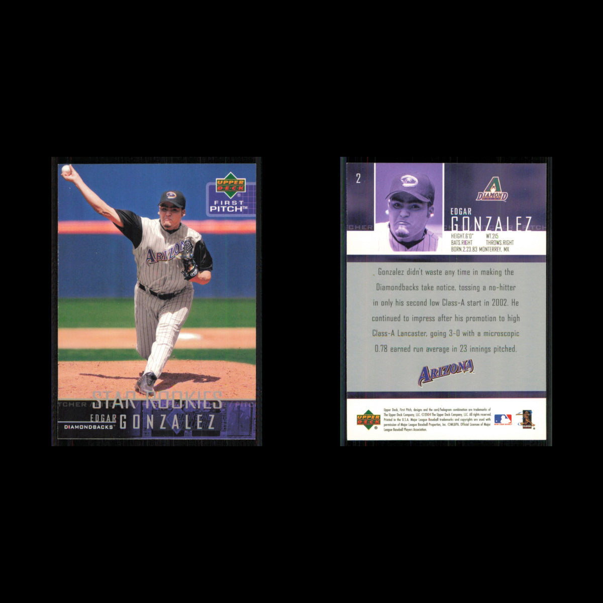 Edgar Gonzalez #2 2004 Upper Deck First Pitch Arizona Diamondbacks Baseball Card