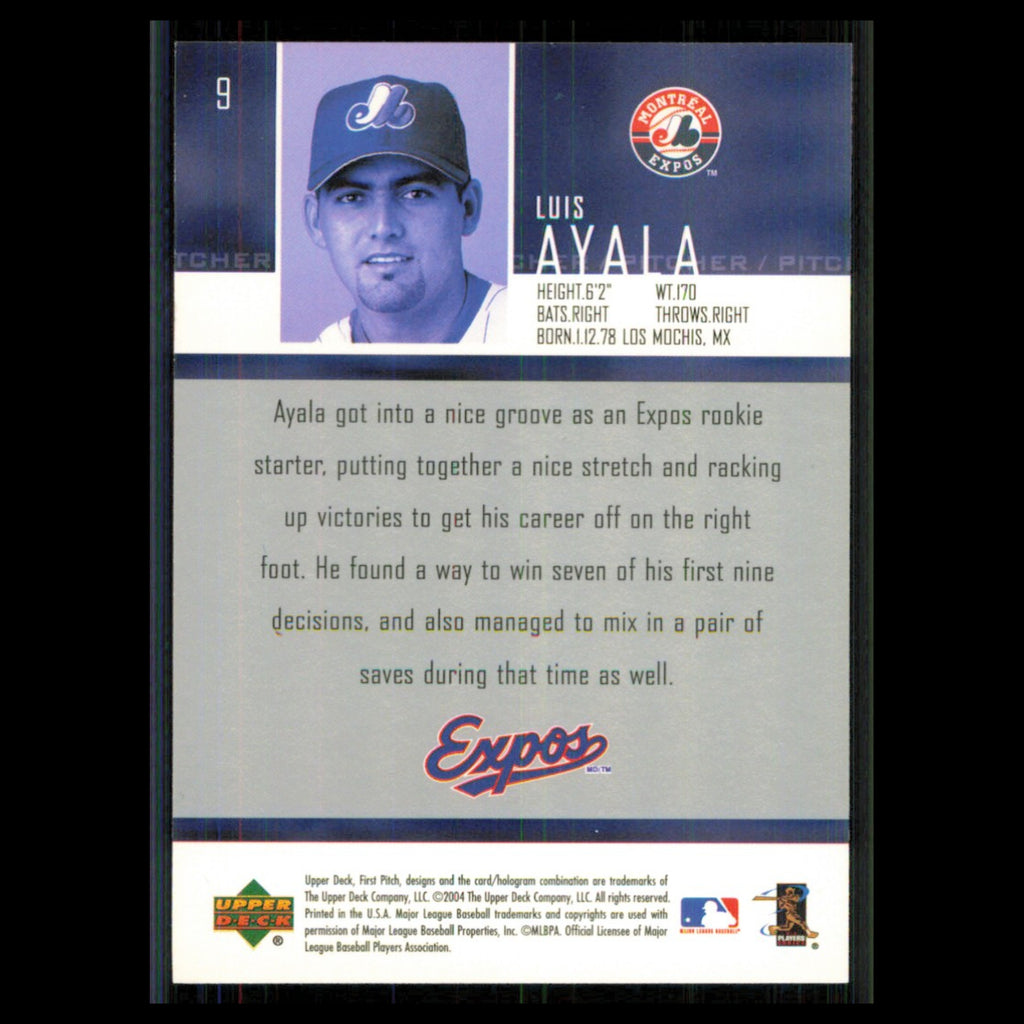 Luis Ayala #9 2004 Upper Deck First Pitch Montreal Expos Baseball Card MLB NM
