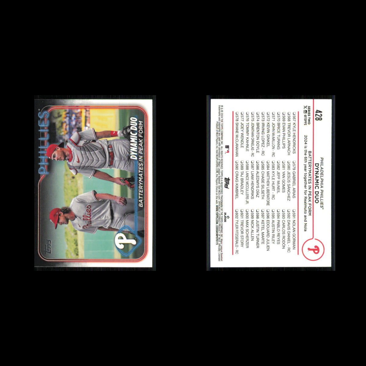 Dynamic Duo (J.T. Realmuto / Aaron Nola) #428 2024 Topps Philadelphia Phillies