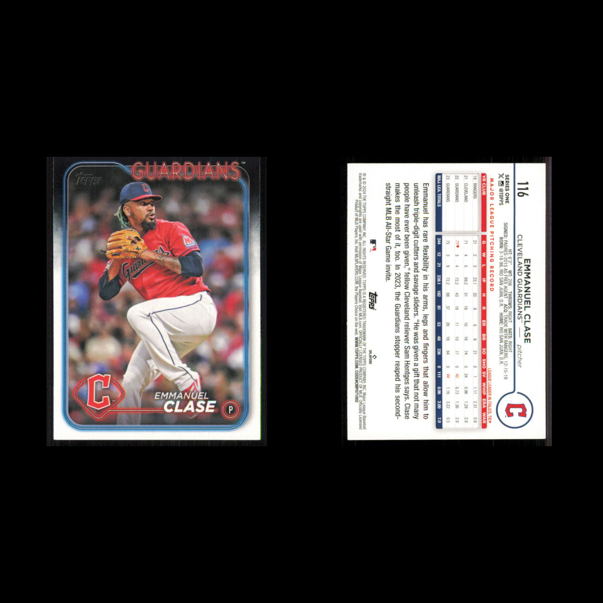 Emmanuel Clase #116 2024 Topps Cleveland Guardians Baseball Card MLB NM