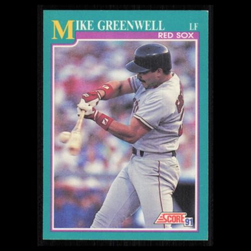 Mike Greenwell #130 1991 Score Boston Red Sox Baseball Card MLB NM
