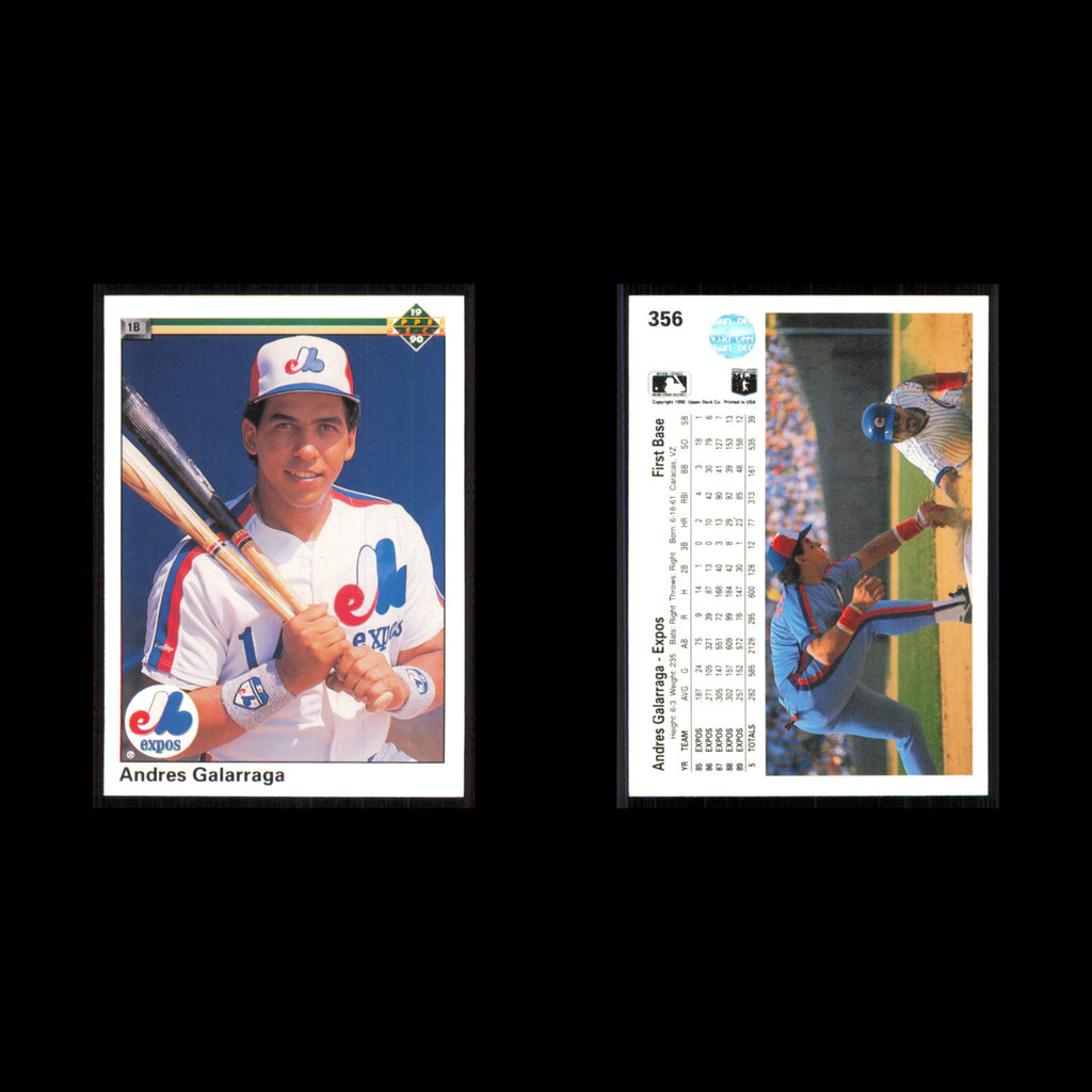 Andres Galarraga #356 1990 Upper Deck Montreal Expos Baseball Card MLB NM