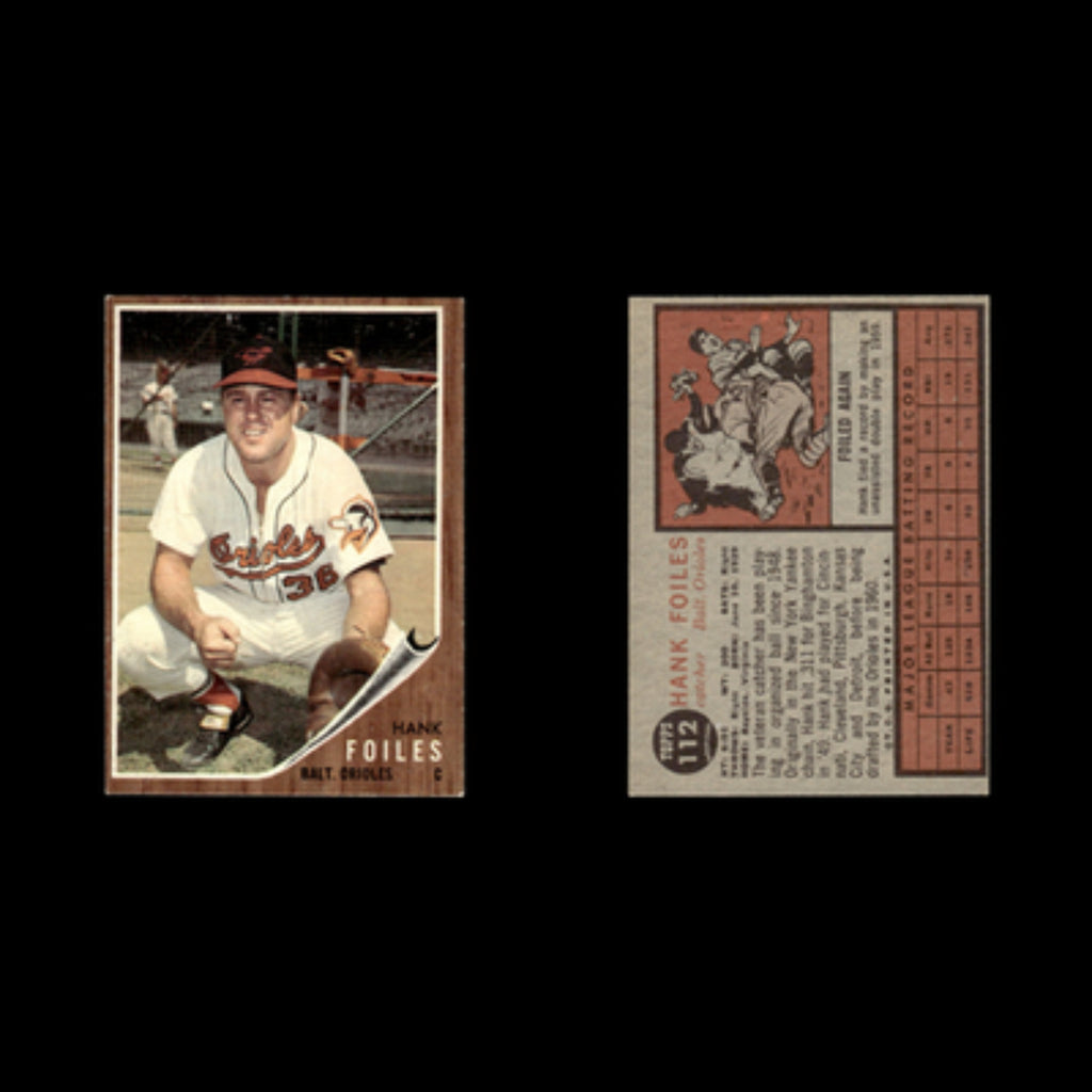 Hank Foiles #112 1962 Topps Baltimore Orioles Baseball Card MLB EX