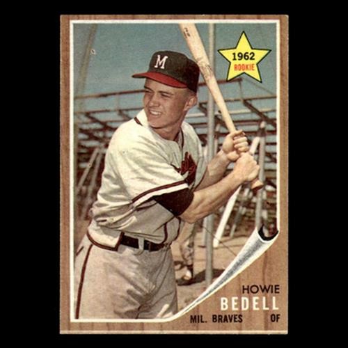 Howie Bedell Rookie #76 1962 Topps Milwaukee Braves Baseball Card MLB EX