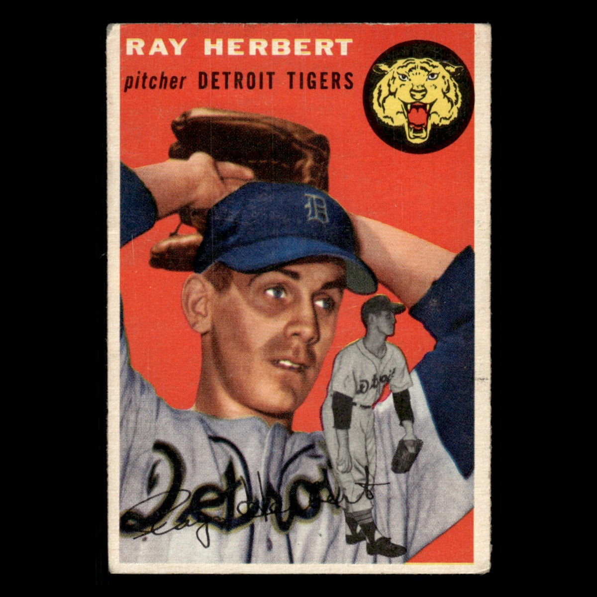 Ray Herbert Rookie #190 1954 Topps Detroit Tigers Baseball Card MLB EX