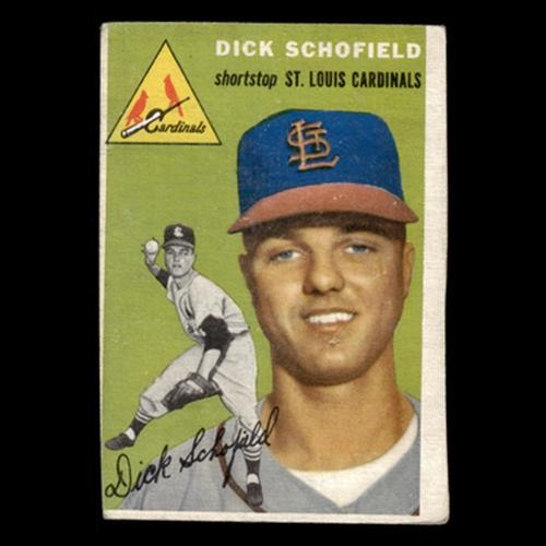 Dick Schofield #191 1954 Topps St. Louis Cardinals Baseball Card MLB EX