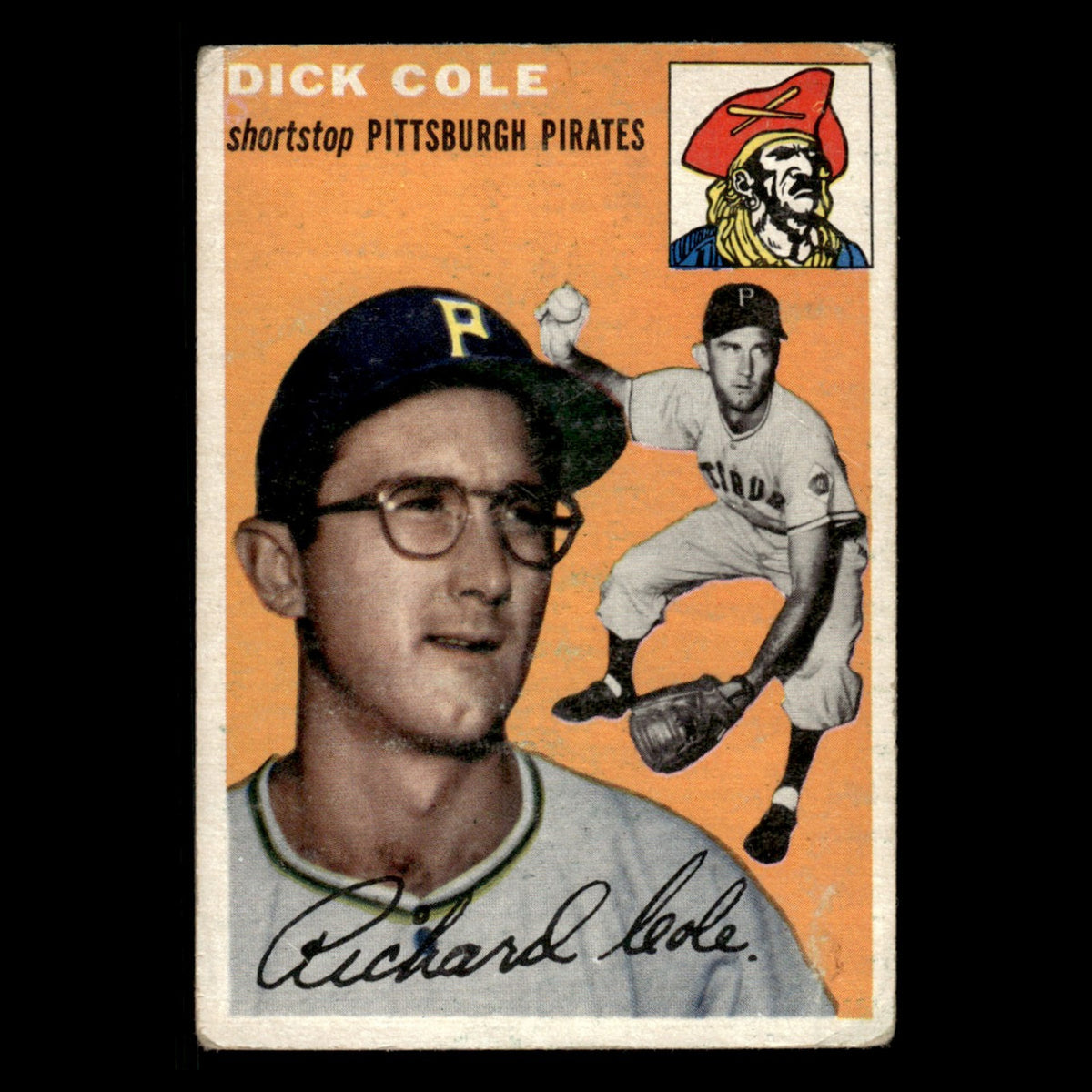 Dick Cole Rookie #84 1954 Topps Pittsburgh Pirates Baseball Card MLB EX