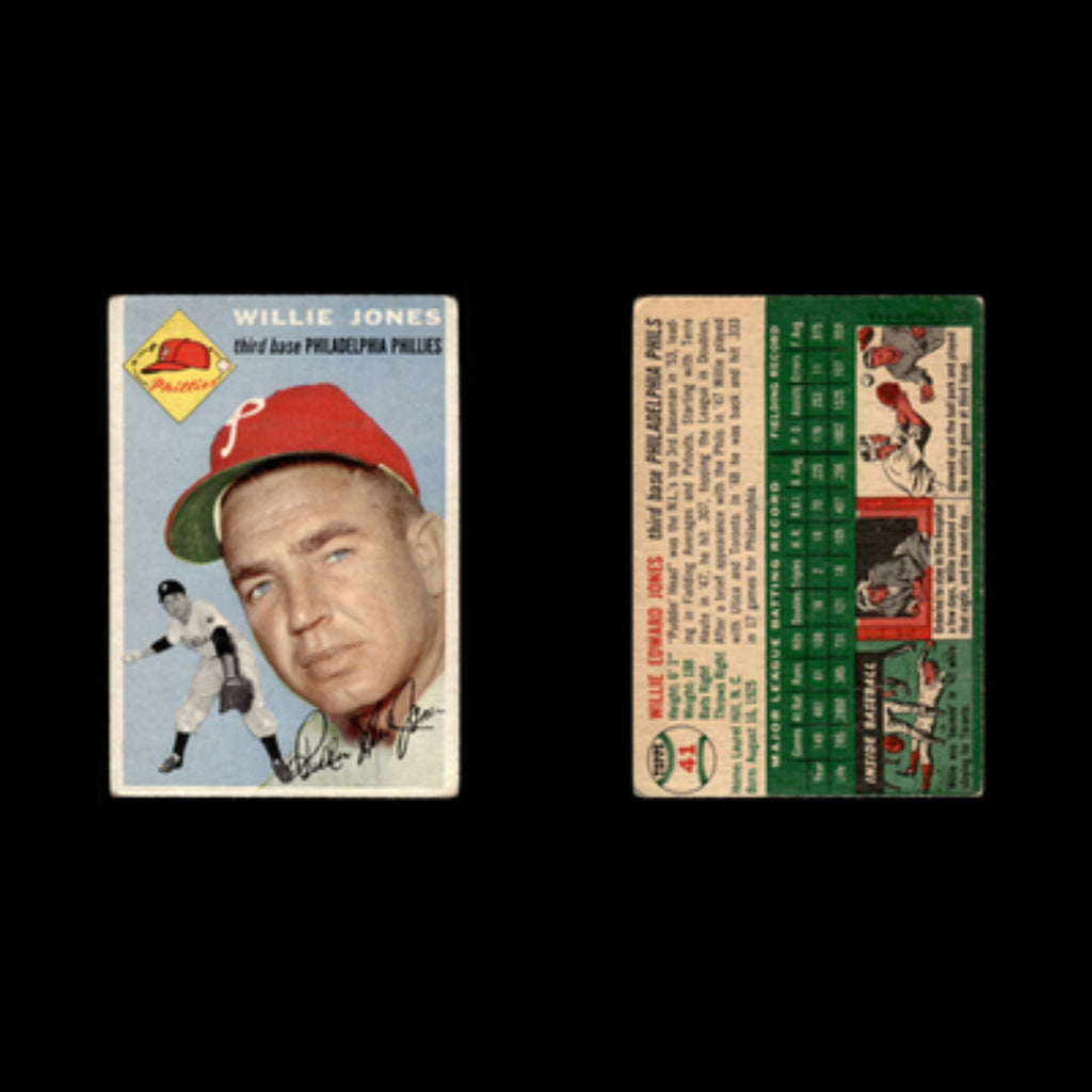 Willie Jones #41 1954 Topps Philadelphia Phillies Baseball Card MLB EX
