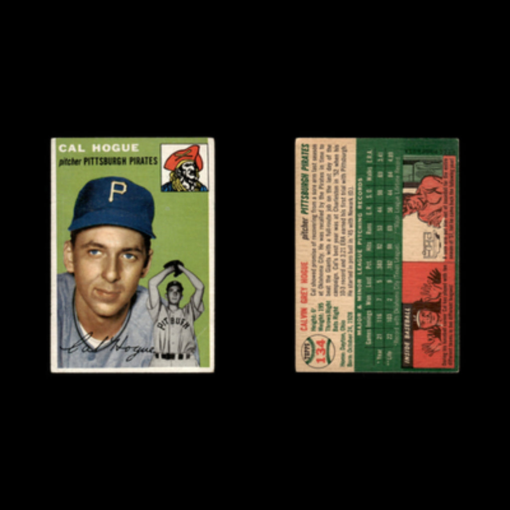 Cal Hogue #134 1954 Topps Pittsburgh Pirates Baseball Card MLB EX