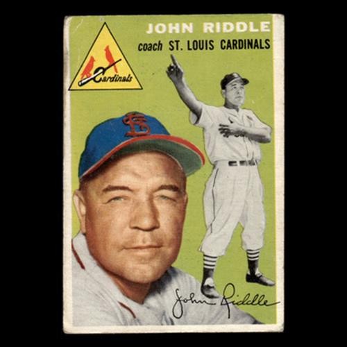 Johnny Riddle #147 1954 Topps St. Louis Cardinals Baseball Card MLB EX