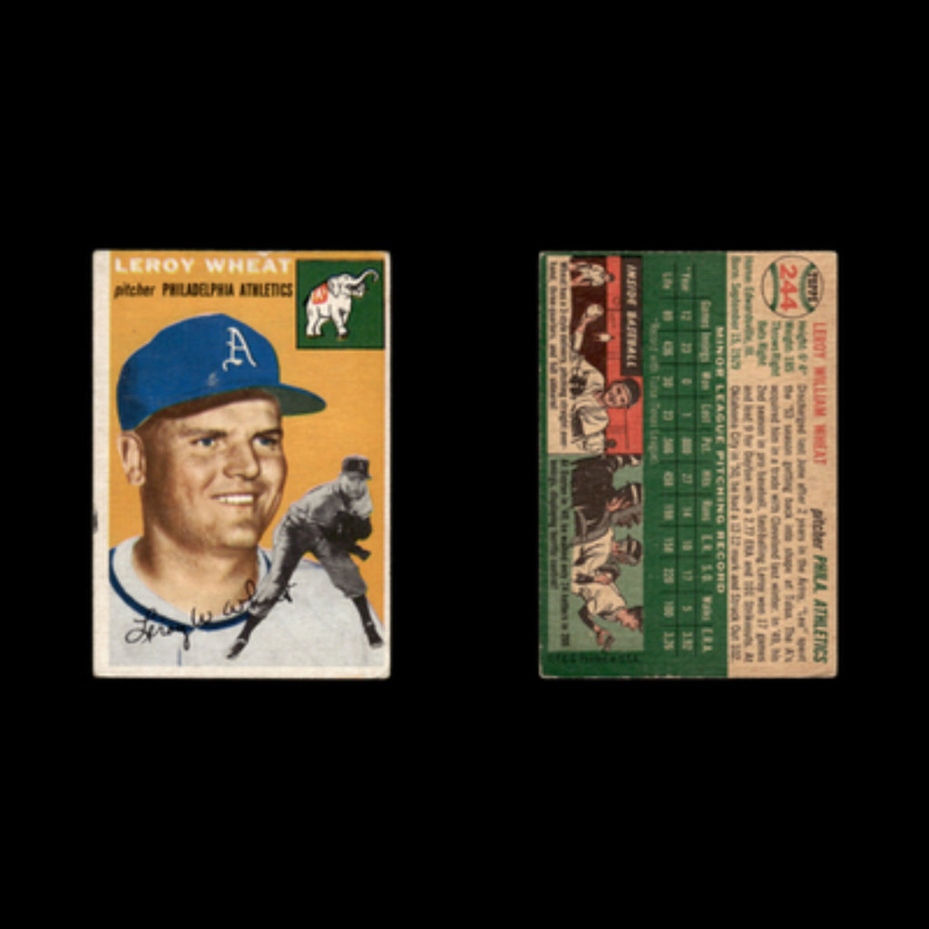 Leroy Wheat Rookie #244 1954 Topps Philadelphia Athletics Baseball Card MLB EX
