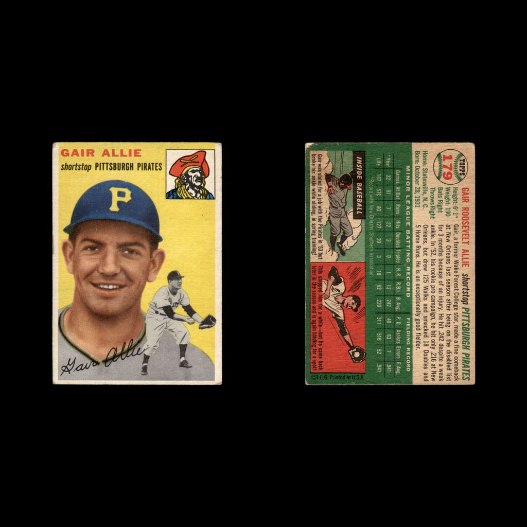 Gair Allie Rookie #179 1954 Topps Pittsburgh Pirates Baseball Card MLB EX