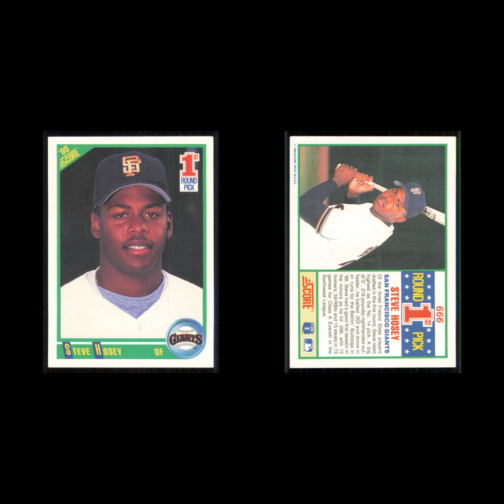 Steve Hosey Rookie #666 1990 Score San Francisco Giants Baseball Card MLB NM