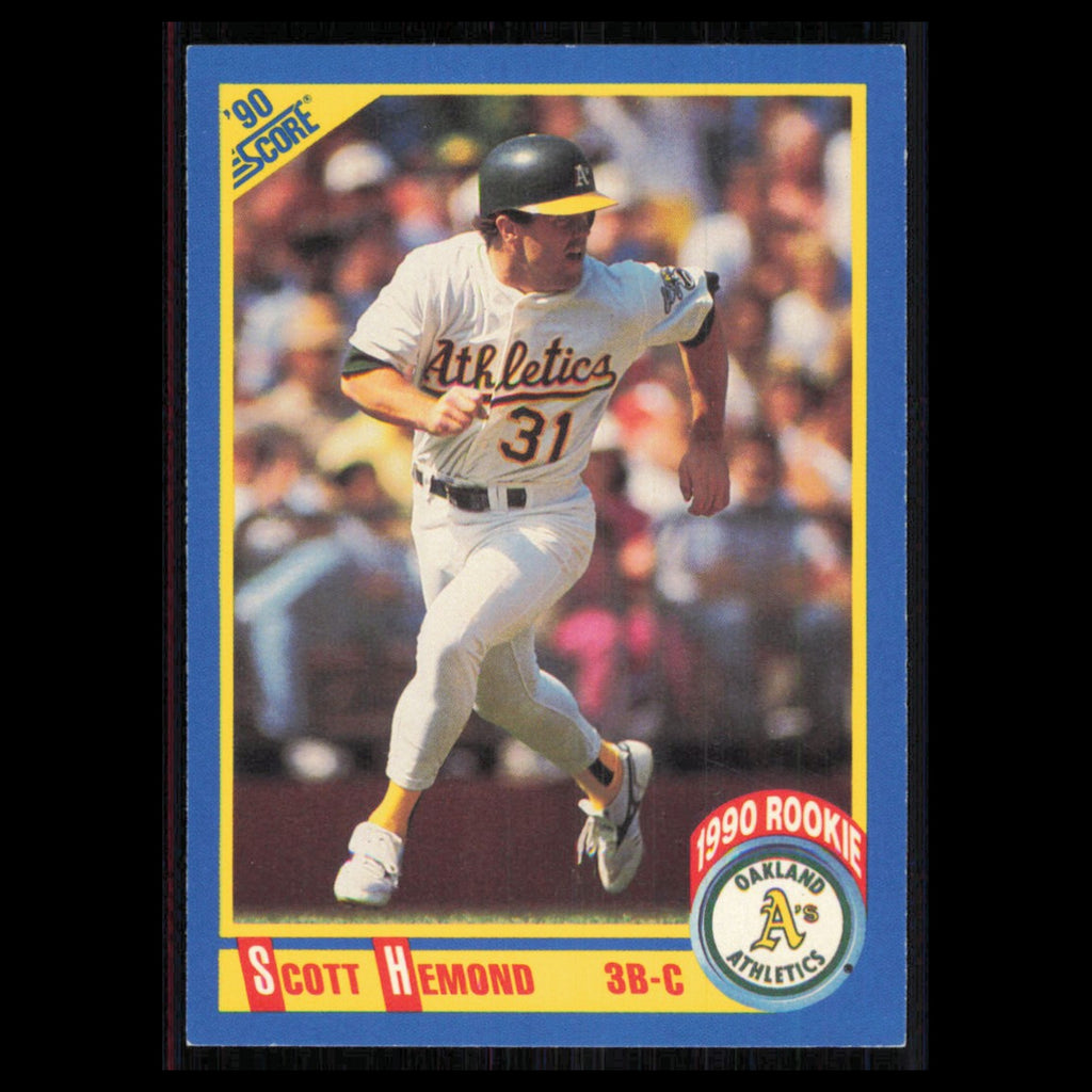 Scott Hemond Rookie #598 1990 Score Oakland Athletics Baseball Card MLB NM