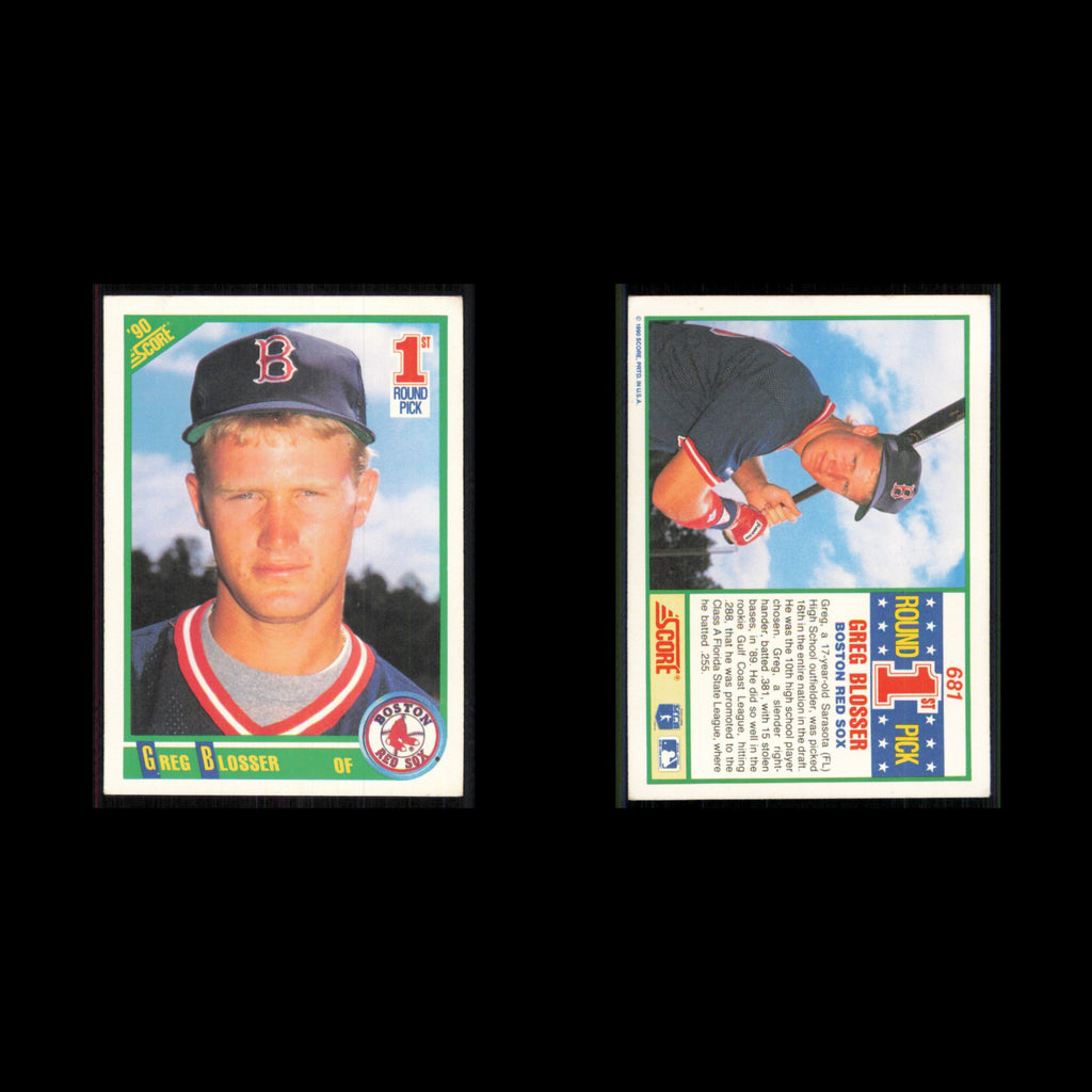 Greg Blosser Rookie #681 1990 Score Boston Red Sox Baseball Card MLB NM