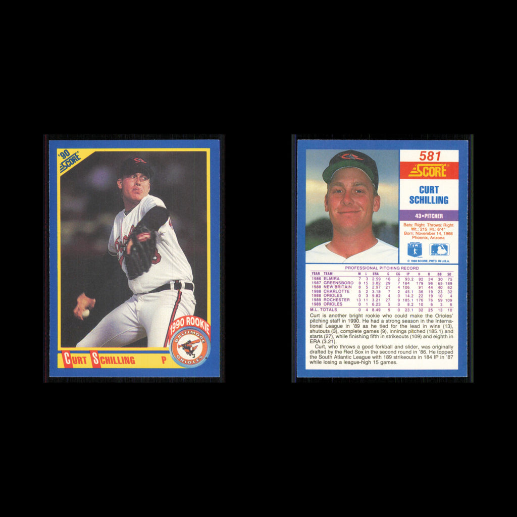 Curt Schilling Rookie #581 1990 Score Baltimore Orioles Baseball Card MLB NM