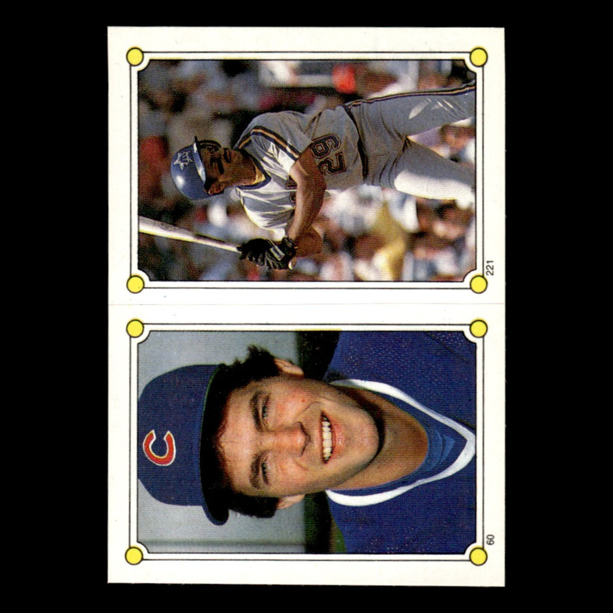 Phil Bradley/Scott Sanderson #221/60 1987 Topps Stickers Baseball Card MLB NM
