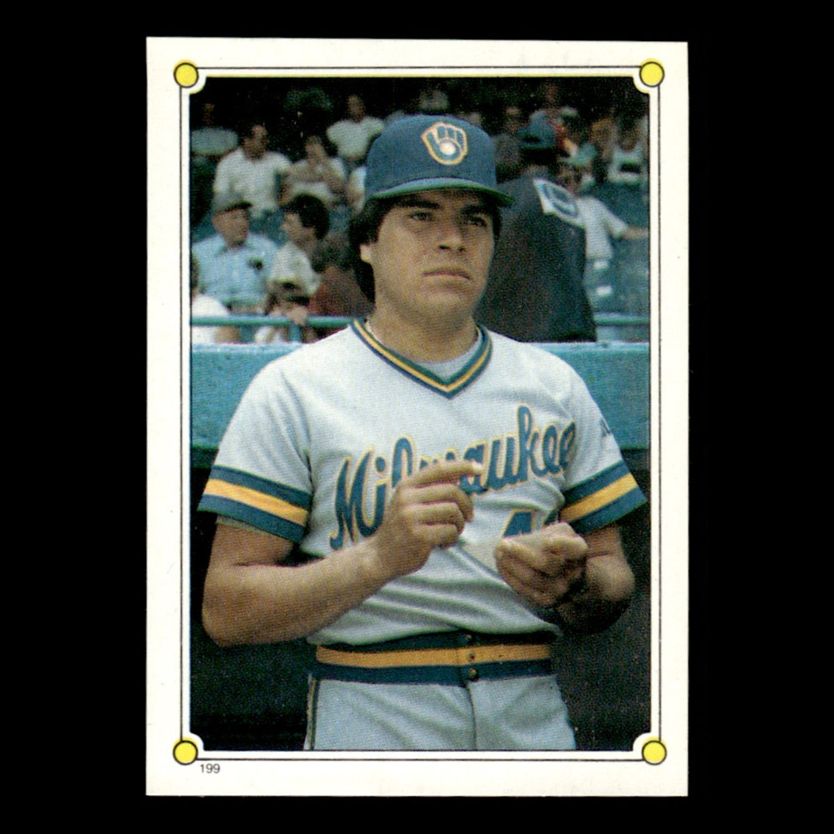 Teddy Higuera #199 1987 Topps Stickers Milwaukee Brewers Baseball Card MLB NM