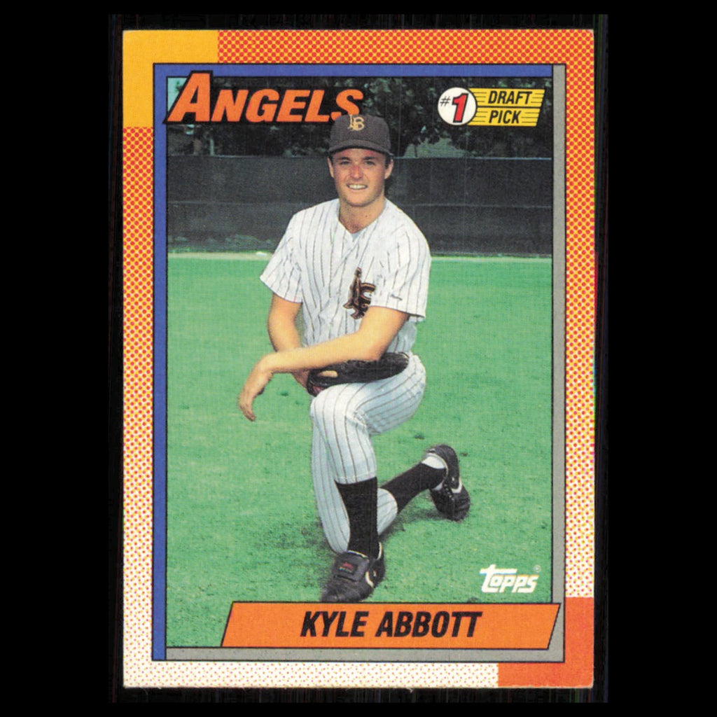 Kyle Abbott Rookie #444 1990 Topps California Angels Baseball Card MLB NM