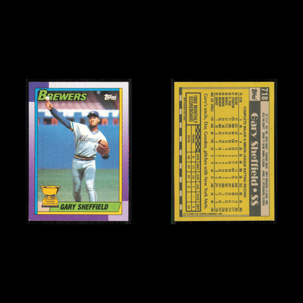 Gary Sheffield #718 1990 Topps Milwaukee Brewers Baseball Card MLB NM